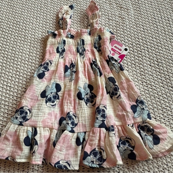 Disney Other - Minnie Mouse NEW Disney Pink Smocked Gauze Tiered Girls Toddler Sundress Sz 18m